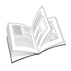 open knitting magazine with illustrations