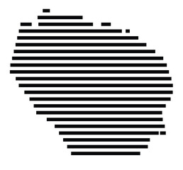 Symbol Map of the Island Scalpay (United Kingdom) showing the island with horizontal black lines