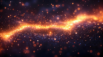 Abstract cosmic glow with vibrant particles and sparkling glitter, a dreamy and magical background texture for design