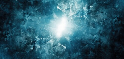Fototapeta premium Bright Light Bursting through Blue Ice Texture