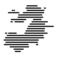 Symbol Map of the Island Salamina (Greece) showing the island with horizontal black lines