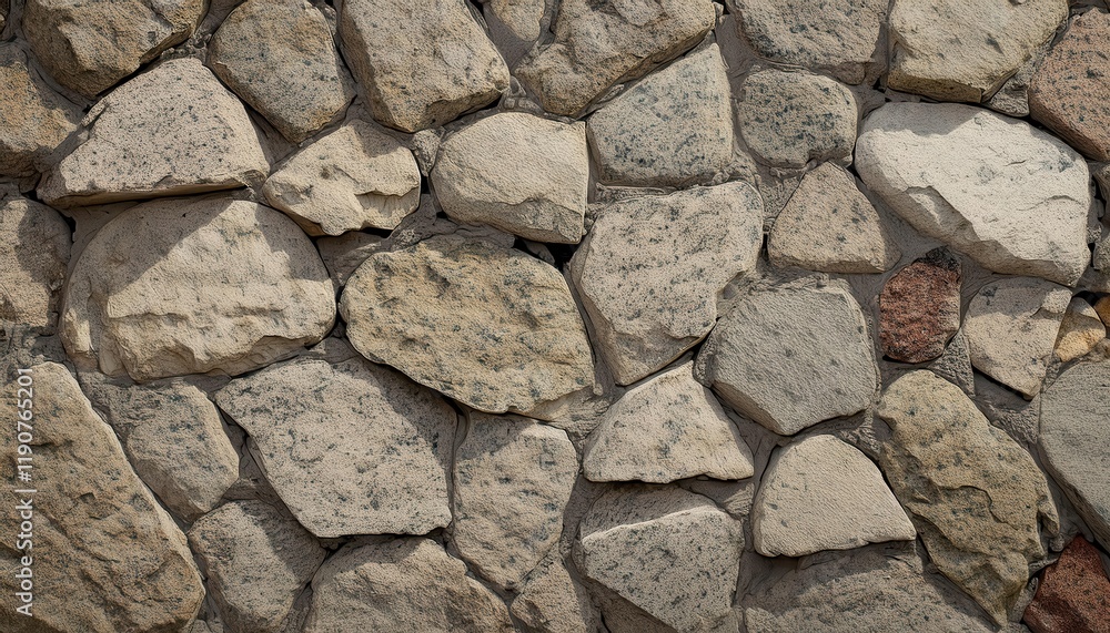 Aufkleber rough stone wall texture with irregularly shaped rocks and earthy tones for architectural background