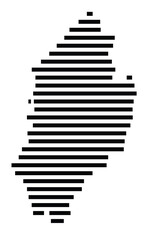 Obraz premium Symbol Map of the Island Capraia (Italy) showing the island with horizontal black lines