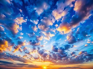 Obraz premium Serene Dawn: Gentle Blue Cloudscape Screensaver Background