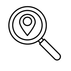 search location line icon with editable stroke