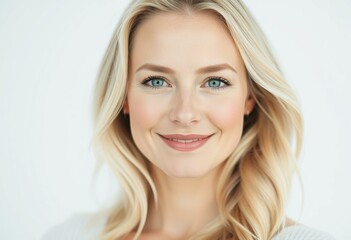 Naklejka premium Portrait of a smiling Nordic blond woman