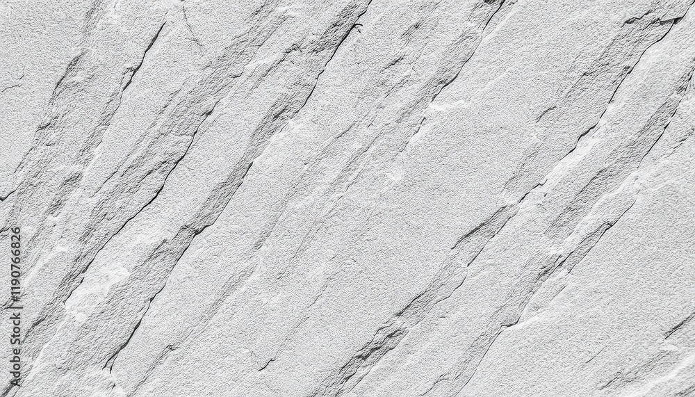 Aufkleber textured white stone surface with diagonal linear cracks and natural rugged patterns, ideal for minimalist designs or industrial background