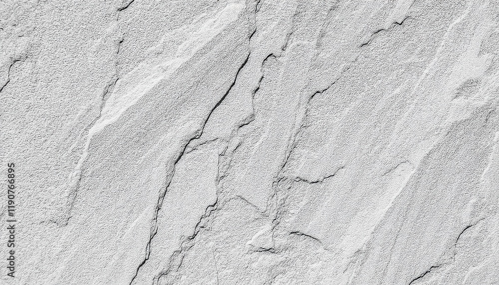 Poster textured white stone surface with diagonal linear cracks and natural rugged patterns, ideal for minimalist designs or industrial background