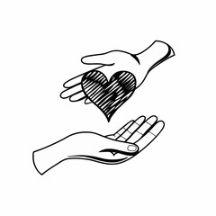 Offering a red heart represents the spirit of donation and goodwill. world health day