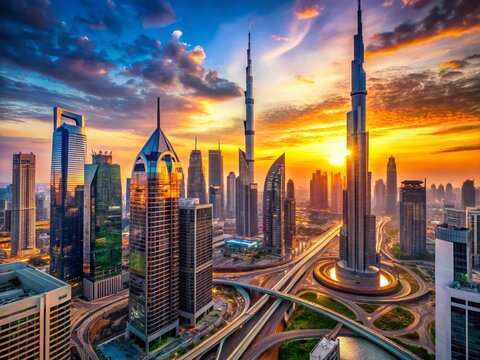 Futuristic Dubai Skyline: 2040 Vision, D33 Urban Development, Real Estate, 4K Wallpaper