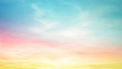 Fototapeta premium soft pastel gradient sky with blue, pink, and yellow hues ideal for serene backgrounds, graphic design, or calming digital art concepts