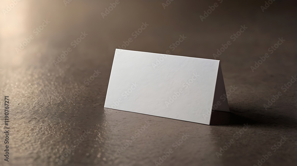Fototapete a business card placed on a subtle, blurred background with a slight shadow effect for a floating lo