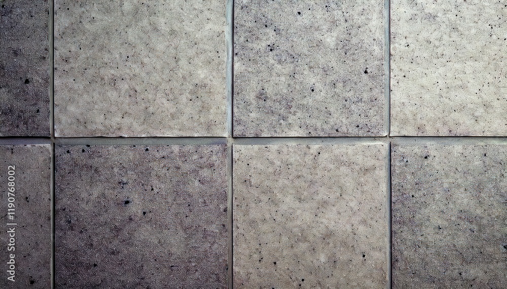 Aufkleber close-up of weathered square tiles in muted beige and gray tones, creating a textured pattern ideal 