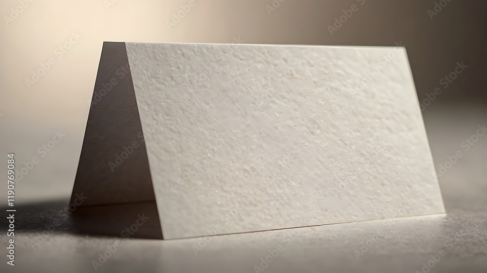 Fototapete a blank business card placed on a subtle, blurred background with a slight shadow effect for a float
