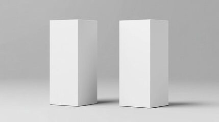Two blank white square boxes on a light gray background, perfect for mockup design.