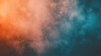 Fototapeta premium Abstract Dusty Teal Orange Cosmic Nebula Background