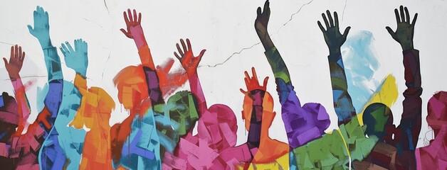 Colorful Paper Cutout People Celebrating Unity