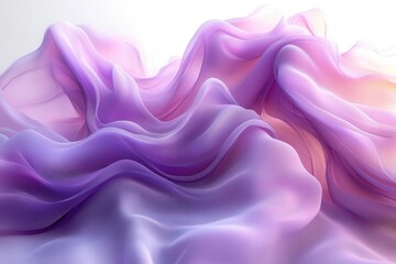 Fototapeta premium Textile drapes create a soft, flowing texture in shades of purple and pink in an artistic display of fabric