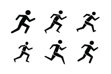 set of silhouettes of people