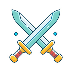 crossed swords for rpgs vector icon, crossed swords for rpgs vector illustration - simple illustration of crossed swords for rpgs, perfect for logos crossed swords for rpgs 