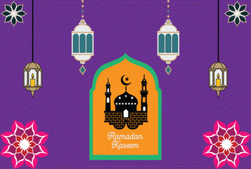 Ramadan Kareem Greeting Background Template