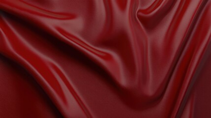 Fototapeta premium Rich and Elegant Deep Red Leather with Gentle Waves and Soft Reflections for Textural and Colorful Background
