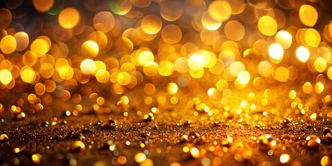 Glittering Golden Bokeh Lights Background - Festive Documentary Photography Style