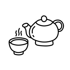 Teapot and cup vector icon