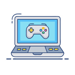 gaming laptop vector icon, gaming laptop vector illustration - simple illustration of gaming laptop, perfect for logos gaming laptop 