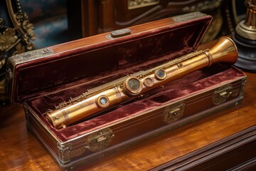 Naklejka premium Elegant Kazoo Display in Classic Case Lighting