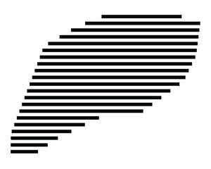 Symbol Map of the Island Ahe (French Polynesia) showing the island with horizontal black lines