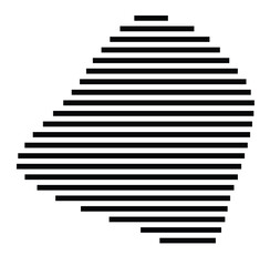 Symbol Map of the Island Iles Maria (French Polynesia) showing the island with horizontal black lines