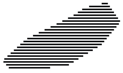 Symbol Map of the Island Manihi (French Polynesia) showing the island with horizontal black lines