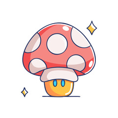 power up mushroom vector icon, power up mushroom vector illustration - simple illustration of power up mushroom, perfect for logos power up mushroom 