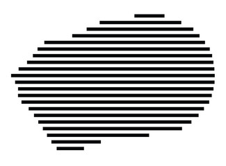 Symbol Map of the Island Tubuai (French Polynesia) showing the island with horizontal black lines