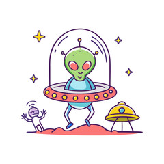 alien invader retro style vector icon, alien invader retro style vector illustration - simple illustration of alien invader retro style, perfect for logos alien invader retro style 