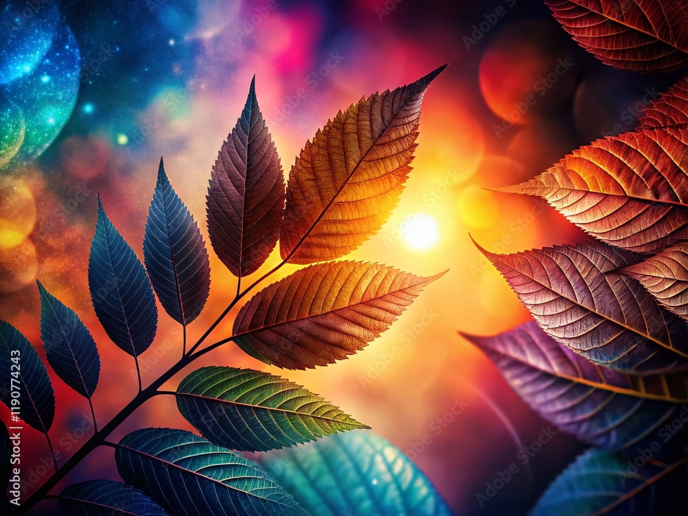 Poster silhouette leaf patterns: modern abstract earth day background for text