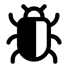 Stylized Black and White Beetle Icon