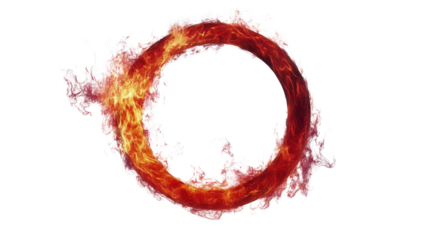 Abstract fire ring transparent background
