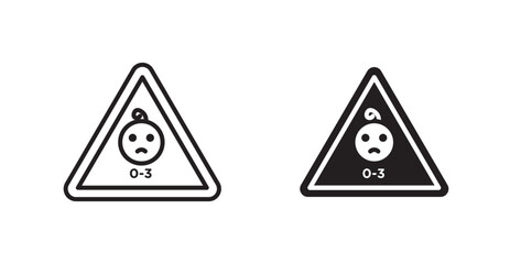 Age warning vectors web signs set