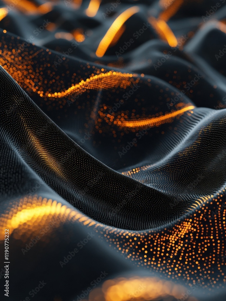 Poster abstract digital wave on dark background. technology and science concept. 3d rendering