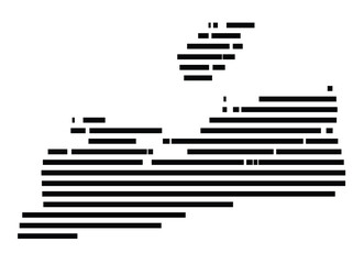 Symbol Map of the Island Key West (United States) showing the island with horizontal black lines