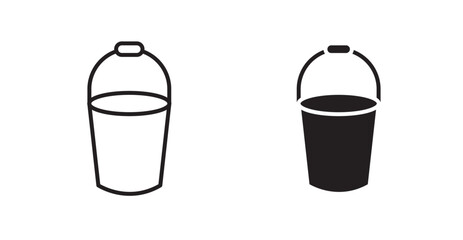 Bucket vector web icons set