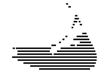 Symbol Map of the Island Nantucket (United States) showing the island with horizontal black lines