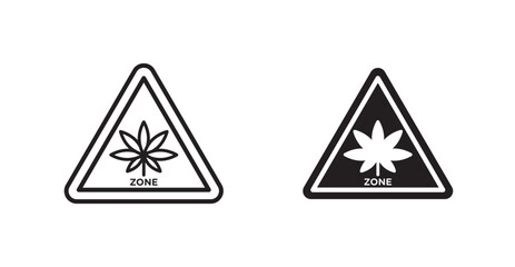 Cannabis zone traffic vectors web signs set