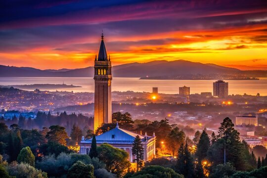 Golden Hour Campanile: Berkeley's Iconic Tower at Twilight