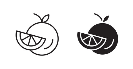 Citrus fruit vector web icons set