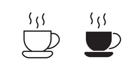 Cup of coffee vector web icons set