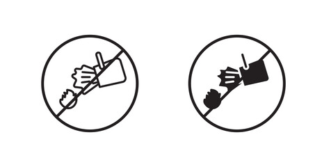 Do not extinguish with water sign vectors set in black. line and flat versions