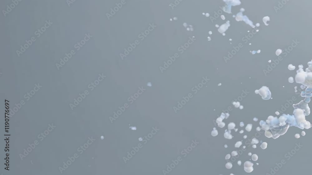 Poster dynamic display of vapor clouds forming and dissipating in a creative environment